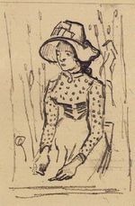 Girl with Straw Hat, Sitting in the Wheat